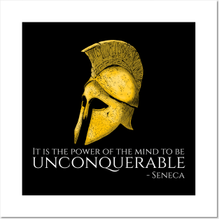 Seneca Stoic Philosophy Quote Be Unconquerable Motivational Posters and Art